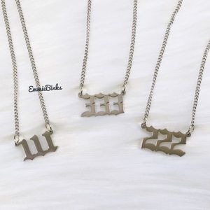 💥3for$28 New Angel Number Silver Stainless Steel Pendant Necklace 111 222 333